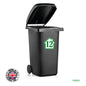 BIN02 Wheelie Bin x4 Number Rubbish Garbage Custom Stickers 150mm x 150m