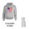 HD01 American Heart Unisex Cotton Hoodie 8 sizes 3 Colours Available Latex printed