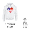 HD01 American Heart Unisex Cotton Hoodie 8 sizes 3 Colours Available Latex printed