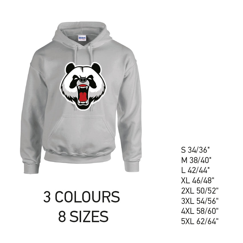 HD02 Angry Panda Unisex Cotton Hoodie 8 sizes 3 Colours Available Latex printed