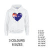 HD03 Australia Heart Unisex Cotton Hoodie 8 sizes 3 Colours Available Latex printed