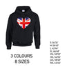 HD04 British Heart Unisex Cotton Hoodie 8 sizes 3 Colours Available Latex printed