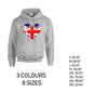 HD04 British Heart Unisex Cotton Hoodie 8 sizes 3 Colours Available Latex printed