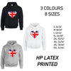 HD04 British Heart Unisex Cotton Hoodie 8 sizes 3 Colours Available Latex printed