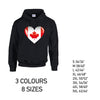 HD05 Canada Heart Unisex Cotton Hoodie 8 sizes 3 Colours Available Latex printed