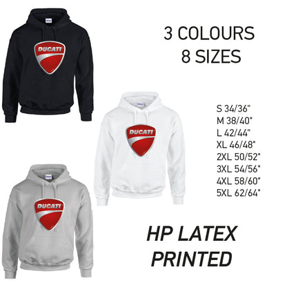 HD06 Ducati Unisex Cotton Hoodie 8 sizes 3 Colours Available Latex printed