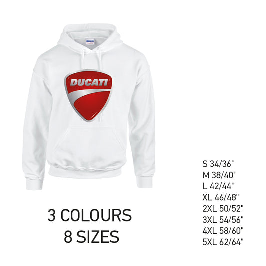 HD06 Ducati Unisex Cotton Hoodie 8 sizes 3 Colours Available Latex printed