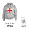 HD08 England Heart Unisex Cotton Hoodie 8 sizes 3 Colours Available Latex printed