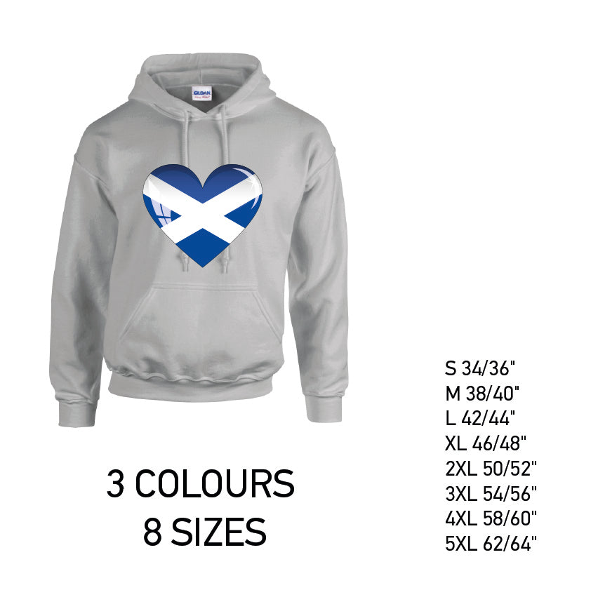 HD13 Scotland Heart Football  Unisex Cotton Hoodie 8 sizes 3 Colours Available Latex printed