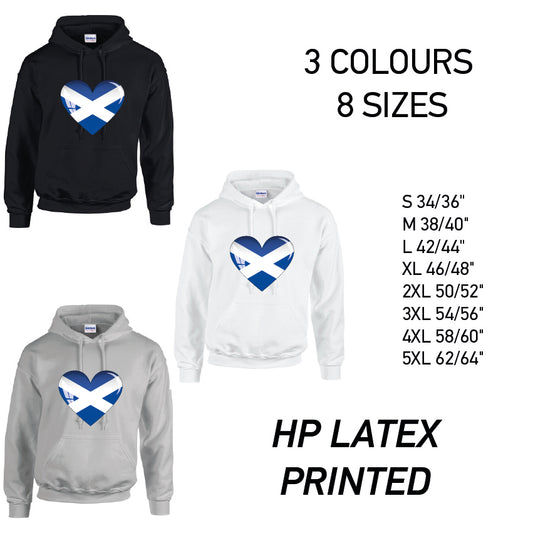 HD13 Scotland Heart Football  Unisex Cotton Hoodie 8 sizes 3 Colours Available Latex printed