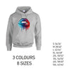 HD15 Blue and Red Lips Unisex Cotton Hoodie 8 sizes 3 Colours Available Latex printed