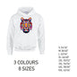 HD19 Tiger Animal Unisex Cotton Hoodie 8 sizes 3 Colours Available Latex printed