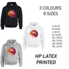HD20 orange and Pink Lips  Unisex Cotton Hoodie 8 sizes 3 Colours Available Latex printed