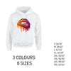 HD20 orange and Pink Lips  Unisex Cotton Hoodie 8 sizes 3 Colours Available Latex printed