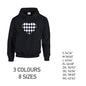 HD24 Black Harley Quinn Heart Unisex Cotton Hoodie 8 sizes 3 Colours Available Latex printed