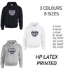 HD24 Black Harley Quinn Heart Unisex Cotton Hoodie 8 sizes 3 Colours Available Latex printed
