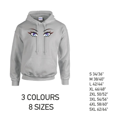HD28 Purple Eyes Unisex Cotton Hoodie 8 sizes 3 Colours Available Latex printed