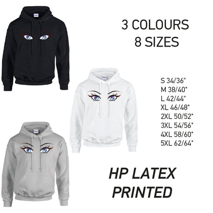 HD28 Purple Eyes Unisex Cotton Hoodie 8 sizes 3 Colours Available Latex printed