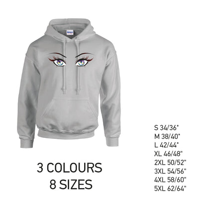 HD29 Rainbow Eyes Unisex Cotton Hoodie 8 sizes 3 Colours Available Latex printed