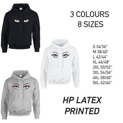 HD29 Rainbow Eyes Unisex Cotton Hoodie 8 sizes 3 Colours Available Latex printed