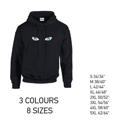 HD30 Blue Eyes Unisex Cotton Hoodie 8 sizes 3 Colours Available Latex printed