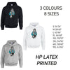HD31 Blue Skater Girl Unisex Cotton Hoodie 8 sizes 3 Colours Available Latex printed