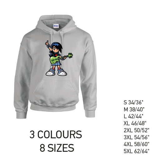 HD33 Guitar Boy Unisex Cotton Hoodie 8 sizes 3 Colours Available Latex printed