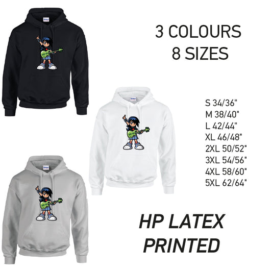 HD33 Guitar Boy Unisex Cotton Hoodie 8 sizes 3 Colours Available Latex printed