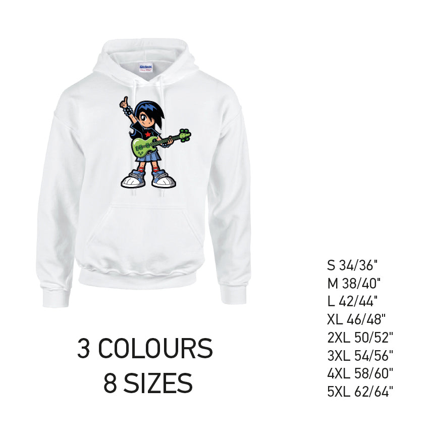 HD33 Guitar Boy Unisex Cotton Hoodie 8 sizes 3 Colours Available Latex printed