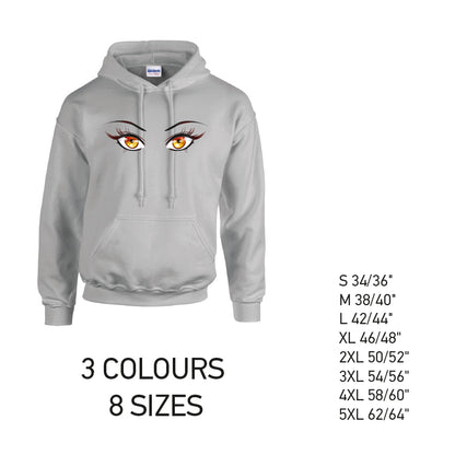 HD35 Orange Eyes Unisex Cotton Hoodie 8 sizes 3 Colours Available Latex printed