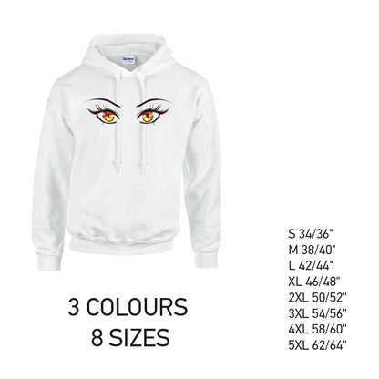 HD35 Orange Eyes Unisex Cotton Hoodie 8 sizes 3 Colours Available Latex printed