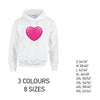 HD36 Pink Heart Unisex Cotton Hoodie 8 sizes 3 Colours Available Latex printed