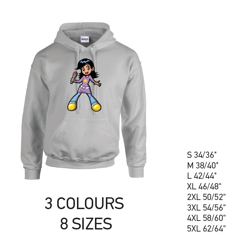 HD38 Singer Unisex Cotton Hoodie 8 sizes 3 Colours Available Latex printed