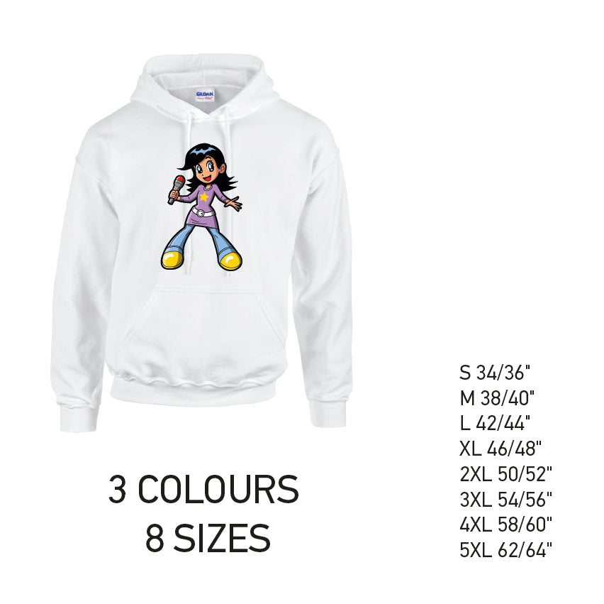 HD38 Singer Unisex Cotton Hoodie 8 sizes 3 Colours Available Latex printed