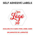 LOGO Printed Hex Stickers, Personalised Stickers - Company Name Labels Flower