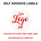 LOGO Printed Hex Stickers, Personalised Stickers - Company Name Labels Flower
