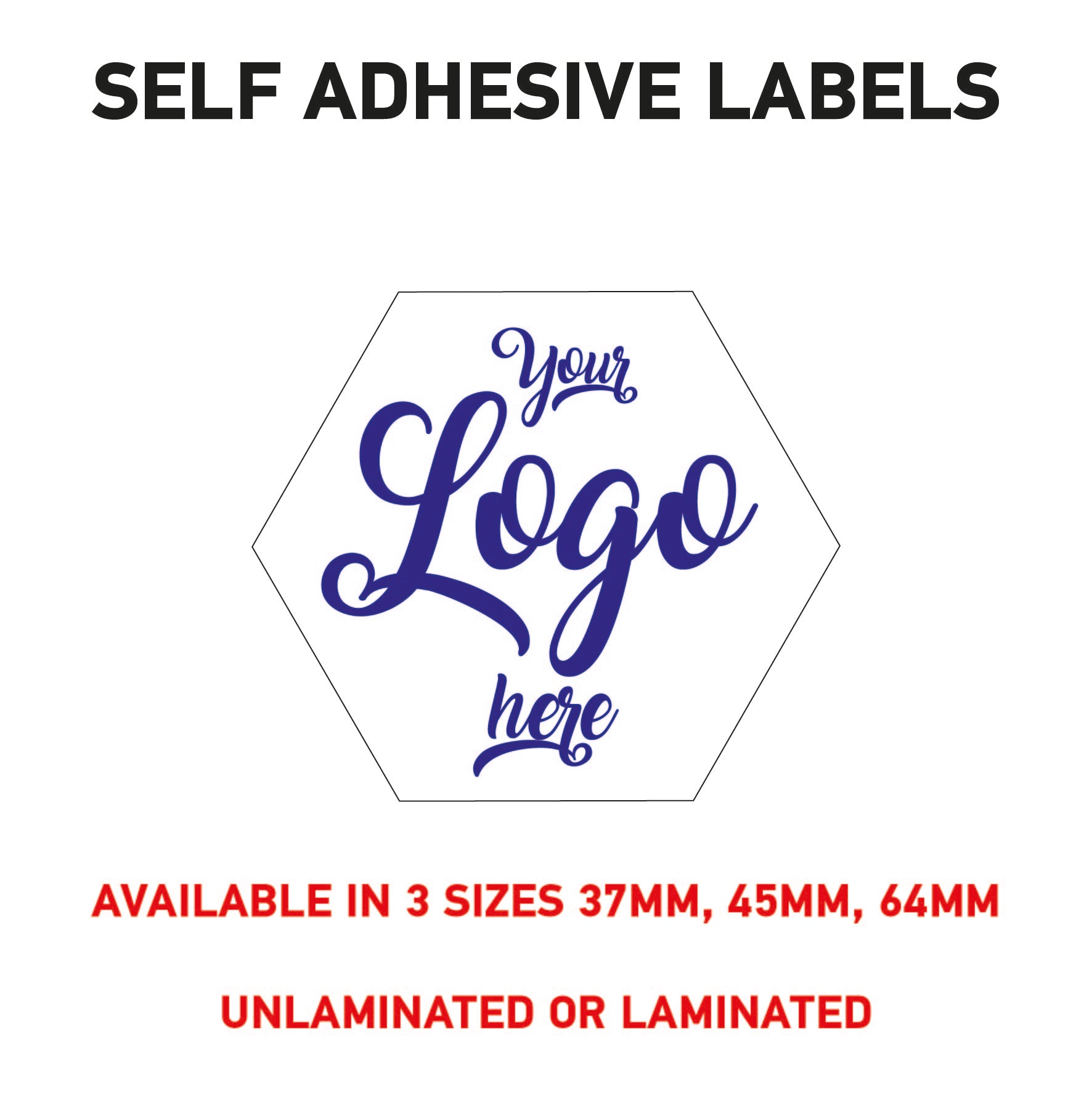 LOGO Printed Hex Stickers, Personalised Stickers - Company Name Labels Flower