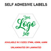 LOGO Printed Hex Stickers, Personalised Stickers - Company Name Labels Flower