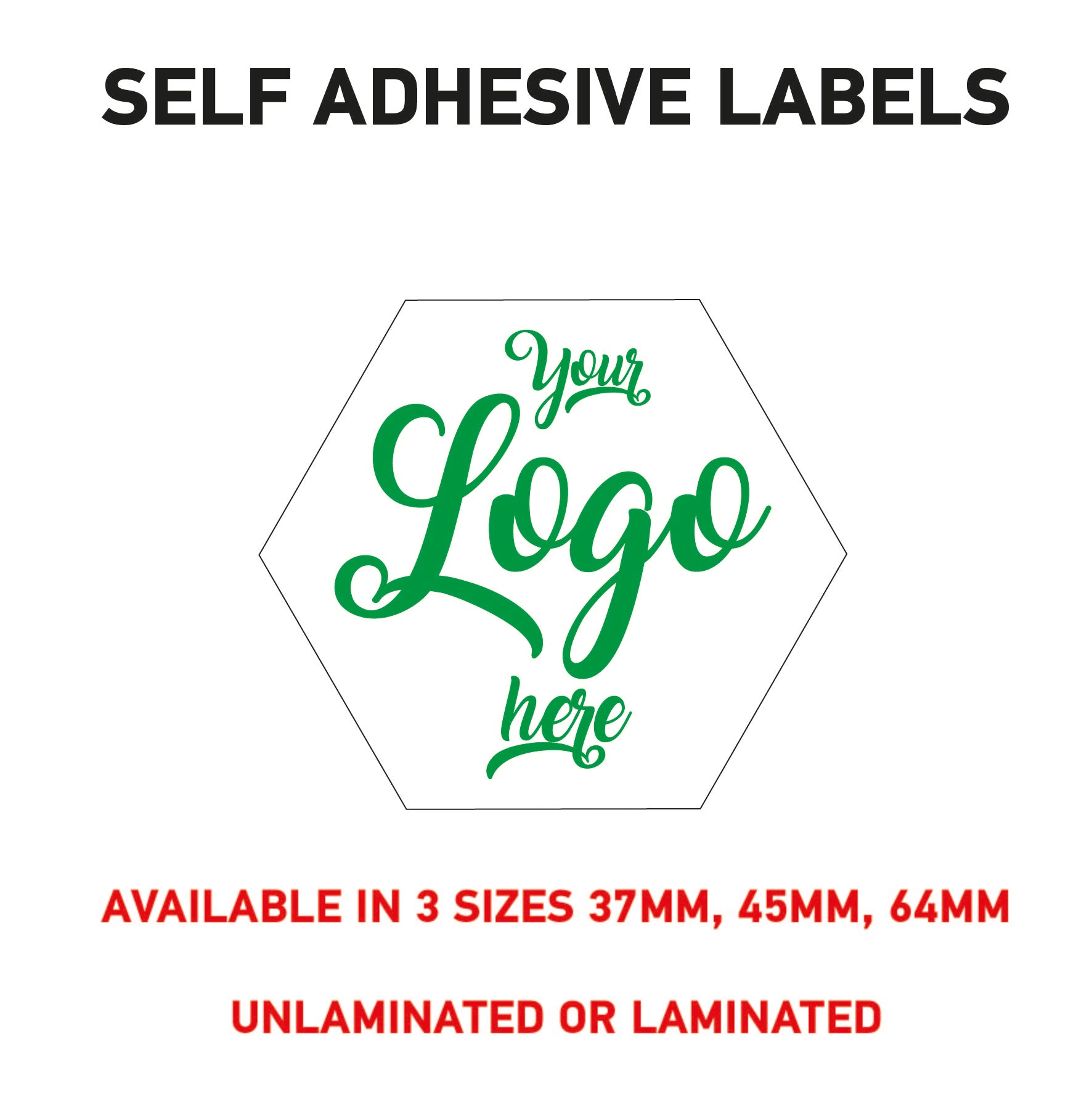 LOGO Printed Hex Stickers, Personalised Stickers - Company Name Labels Flower