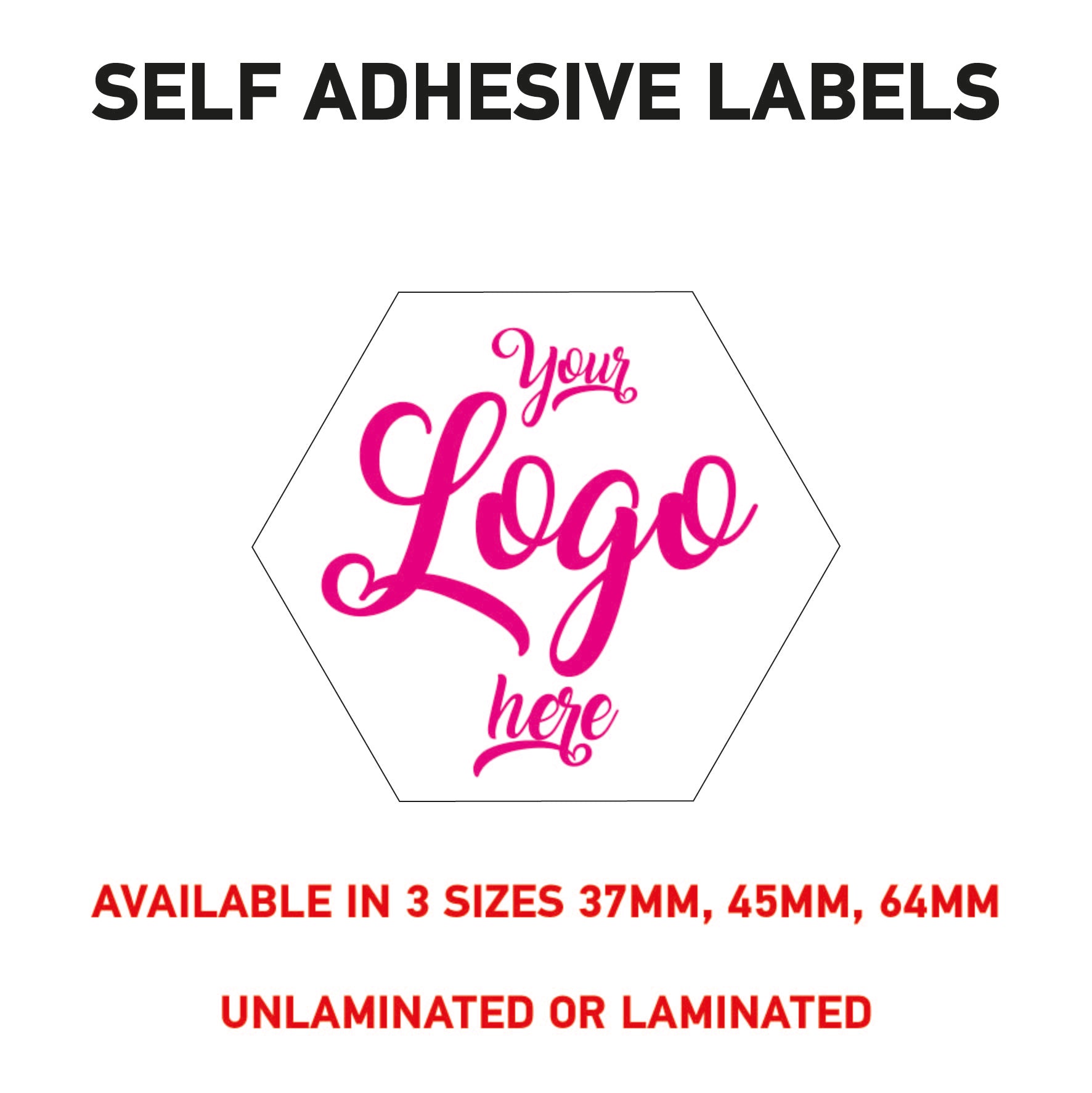 LOGO Printed Hex Stickers, Personalised Stickers - Company Name Labels Flower