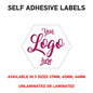 LOGO Printed Hex Stickers, Personalised Stickers - Company Name Labels Flower