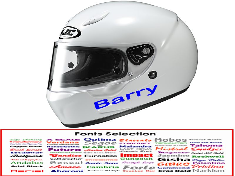 CUSTOM 2 x Personalised motorbike name helmet sticker graphic decal