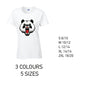 LT02 Angry Panda Ladies Cotton T-Shirt 5 sizes 3 Colours Available Latex printed