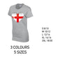 LT08 England Heart Ladies Cotton T-Shirt 5 sizes 3 Colours Available Latex printed