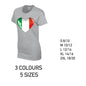 LT09 Italy Heart Ladies Cotton T-Shirt 5 sizes 3 Colours Available Latex printed