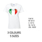 LT09 Italy Heart Ladies Cotton T-Shirt 5 sizes 3 Colours Available Latex printed