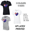 LT11 Newzeland Heart Ladies Cotton T-Shirt 5 sizes 3 Colours Available Latex printed