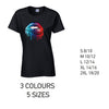 LT15 Blue and Red Lips Ladies Cotton T-Shirt 5 sizes 3 Colours Available Latex printed
