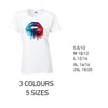 LT15 Blue and Red Lips Ladies Cotton T-Shirt 5 sizes 3 Colours Available Latex printed