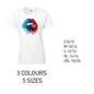 LT15 Blue and Red Lips Ladies Cotton T-Shirt 5 sizes 3 Colours Available Latex printed